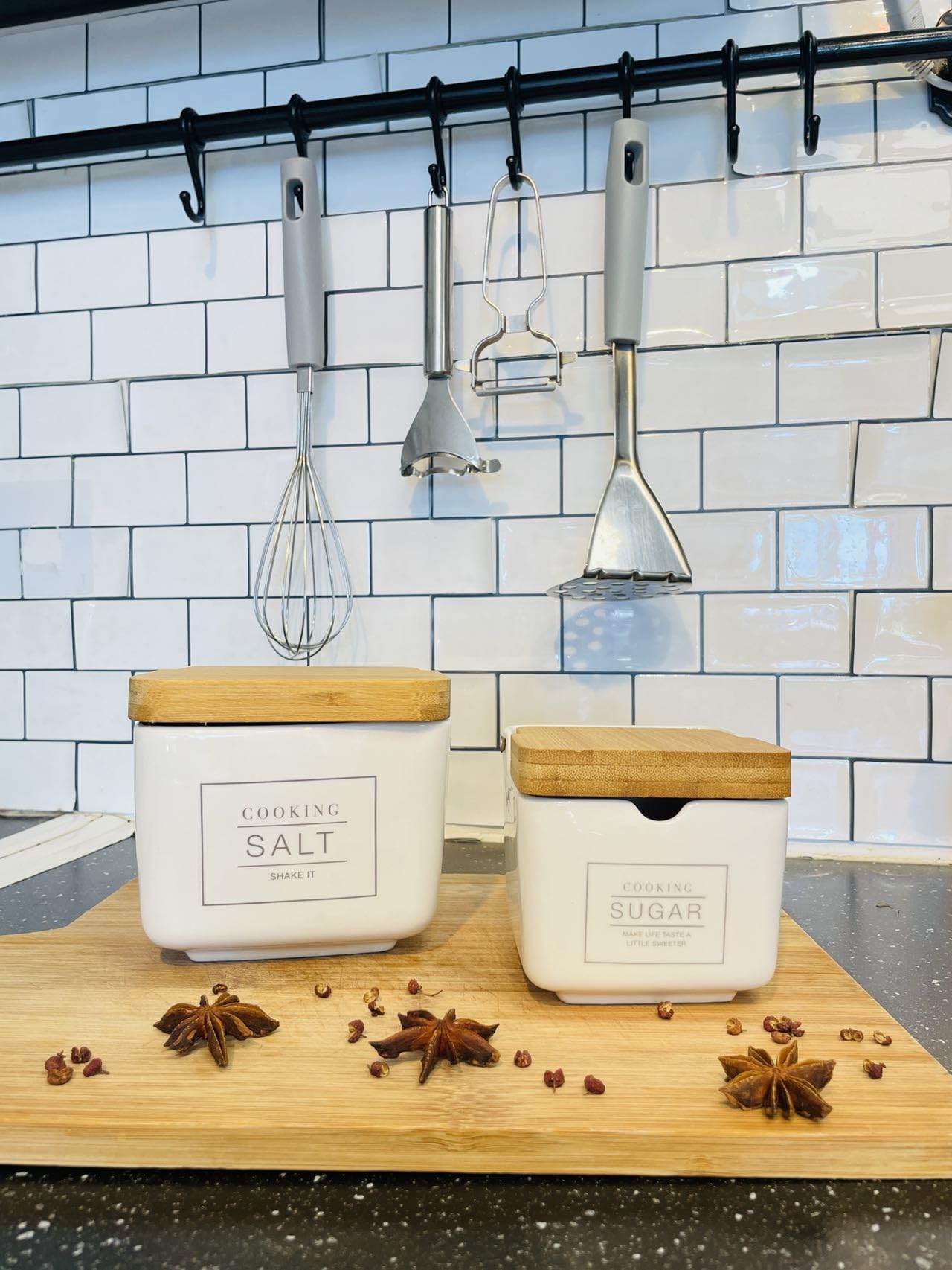 Salero y azucarero Dolomite Bambu Frase