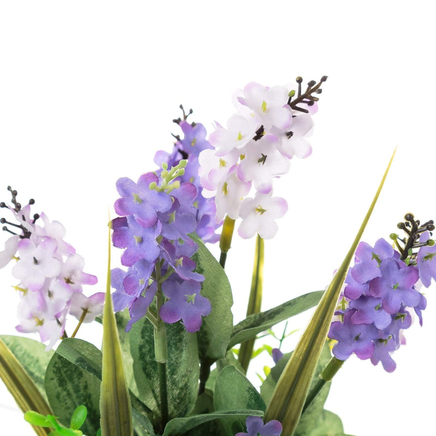 Planta artificial lavanda poliester en maceta metal beige