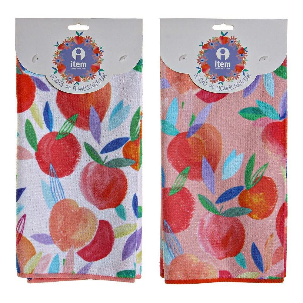 Set 2 Trapo de Cocina Microfibra Melocotones