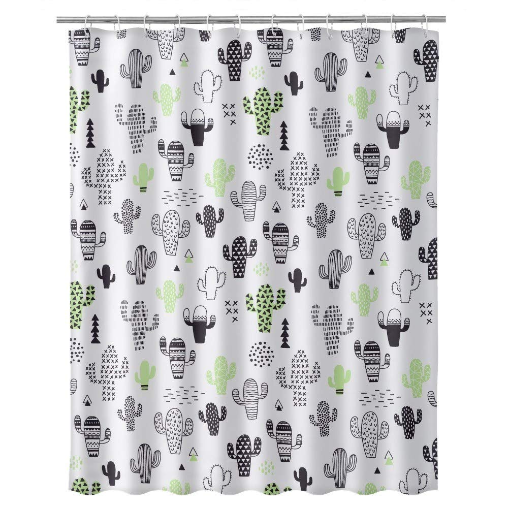 Cortina de baño Moderno Poliester Cactus 180x200 cm