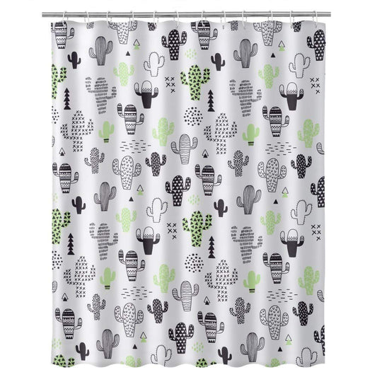 Cortina de baño Moderno Poliester Cactus 180x200 cm