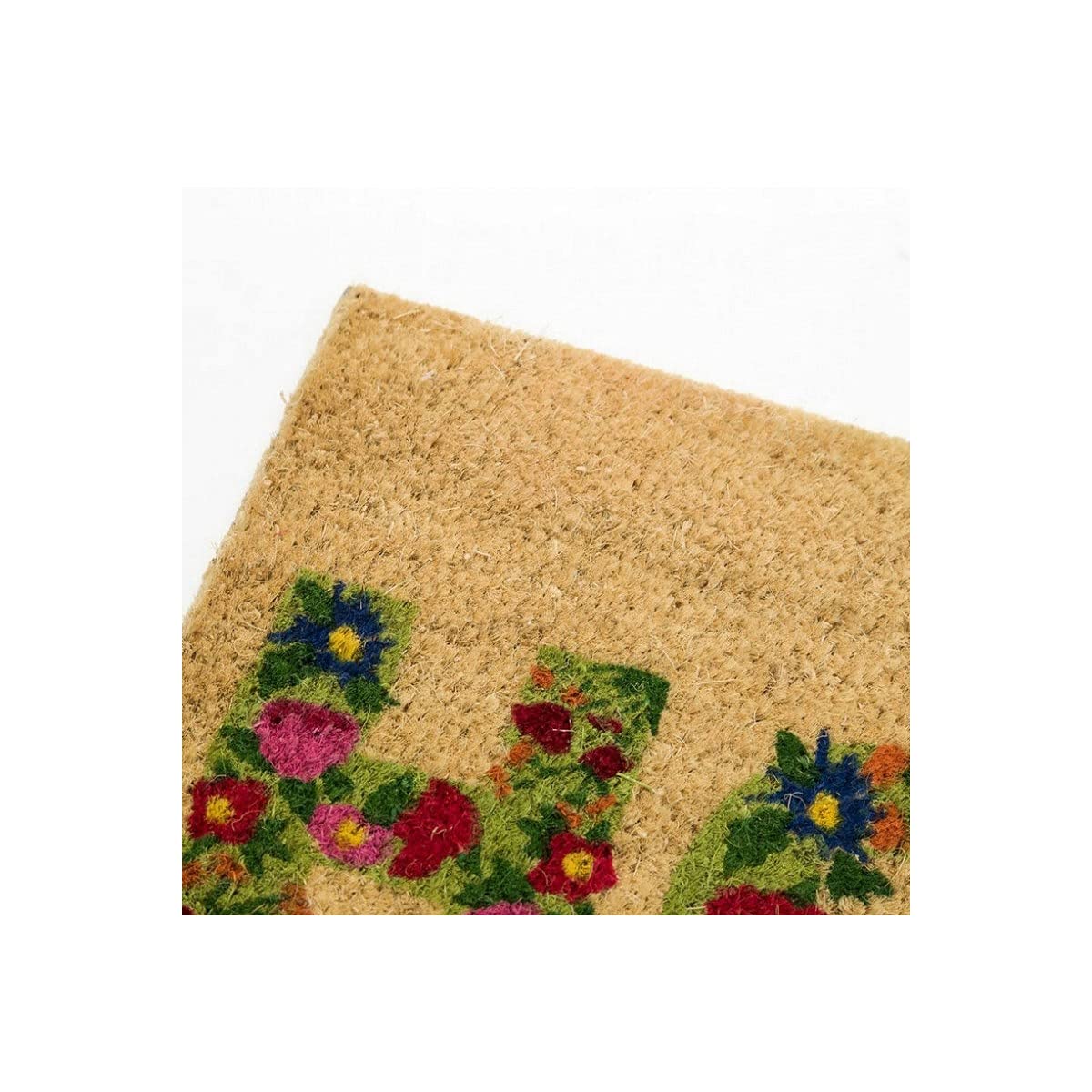 Felpudo de Fibra de Coco de 60x40 Beige romántico France para la Entrada, 40 x 60 cm
