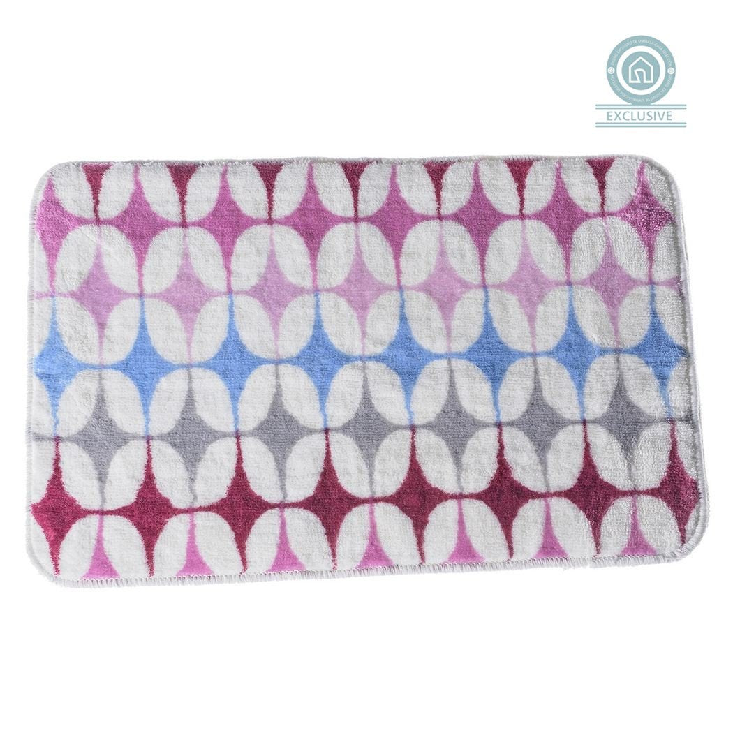 Alfombra baño moderna diseño fusion fucsia 45x70 cm