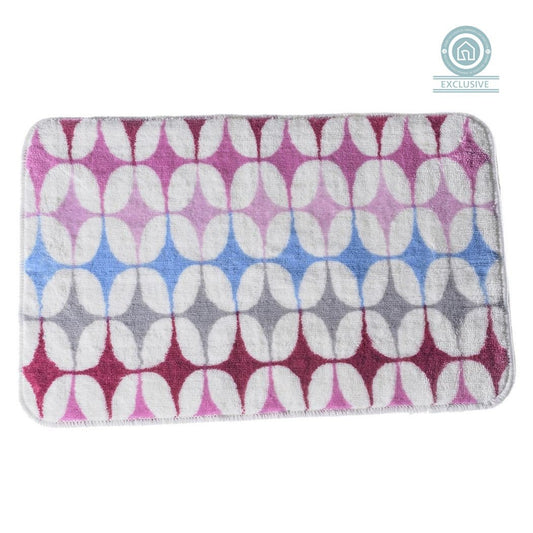 Alfombra baño moderna diseño fusion fucsia 45x70 cm