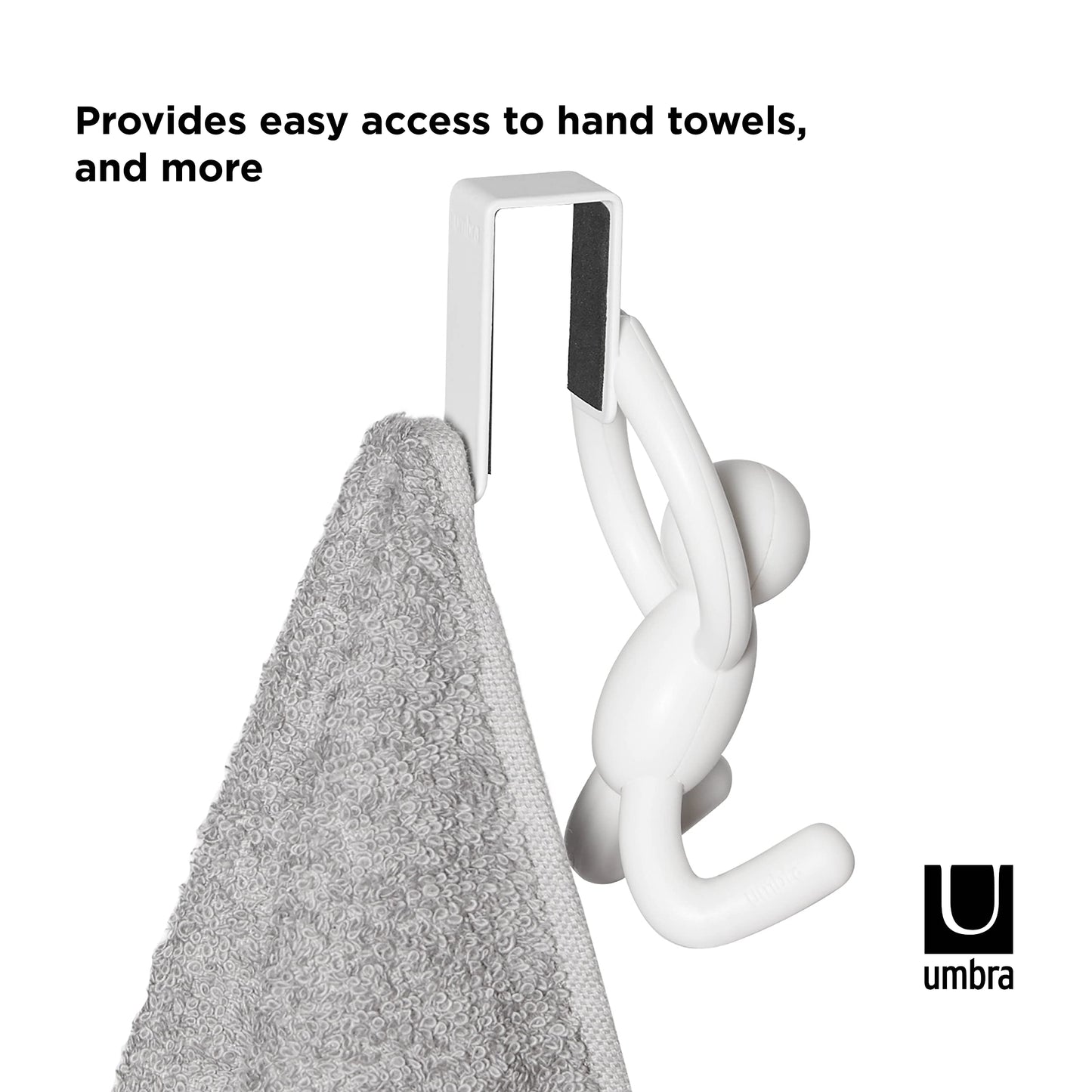 Perchero Buddy Door 1004260-660 con doble gancho, plástico, blanco, 21,6 x 30,5 x 10,8 cm