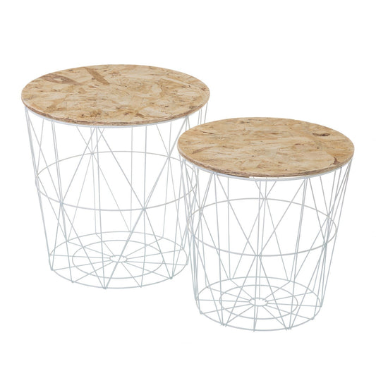 Mesitas auxiliares industriales blancas de metal para salón Factory