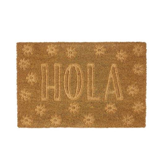 Felpudo Antideslizante Frases, Flores, Bicicleta, Hojas de Fibra de Coco de 60x40 cm