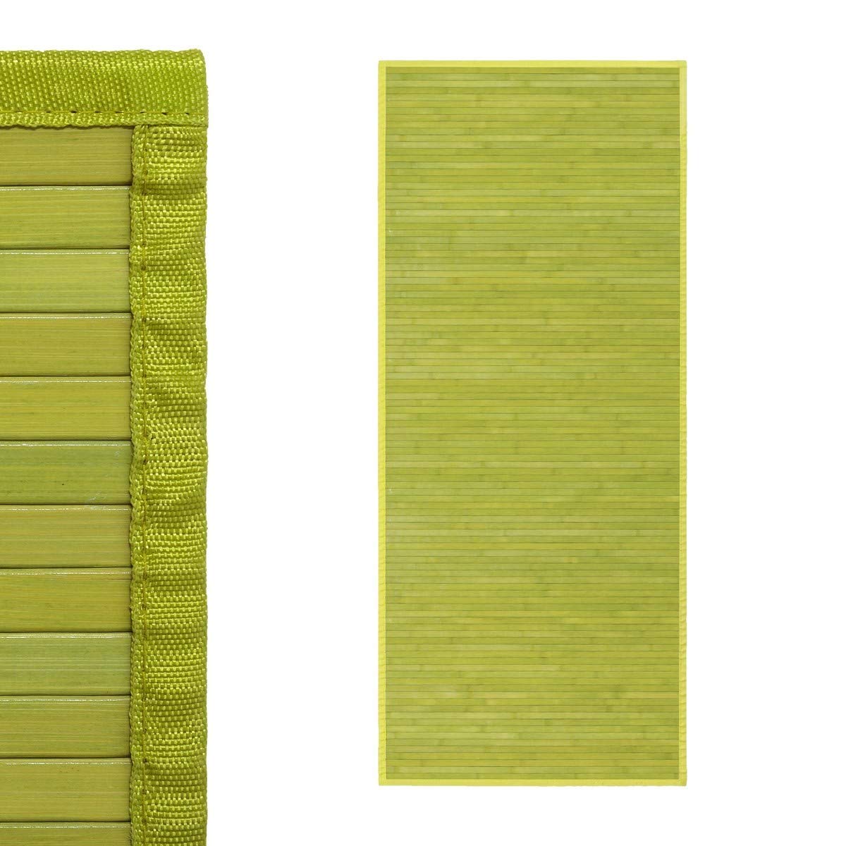 Alfombra pasillera Oriental Verde de bambú de 75 x 175 cm Sol Naciente