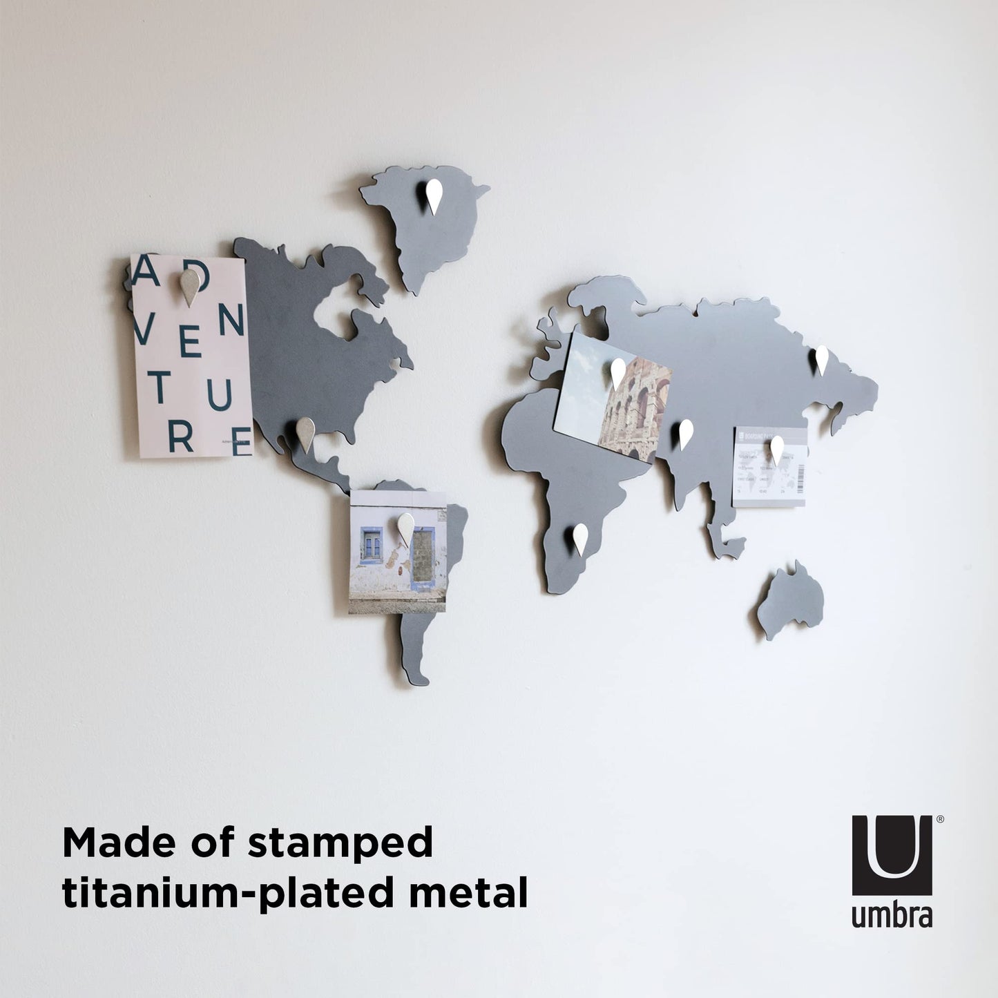 Mappit Adorno de pared, Acero, Cromo, 52.07 x 2.54 x 33.02 cm