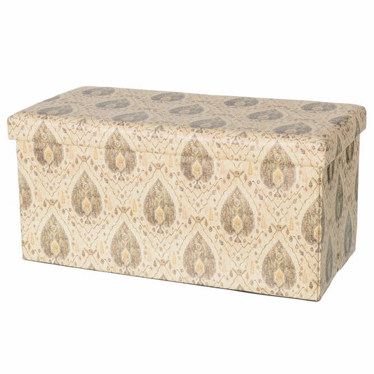 Puff plegable oriental verde de madera para salón Sol Naciente
