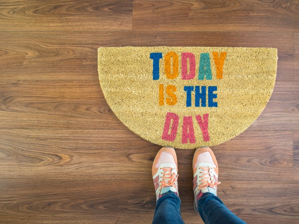 Felpudo semicircular HR Today, Fondo, Multicolor/Natural