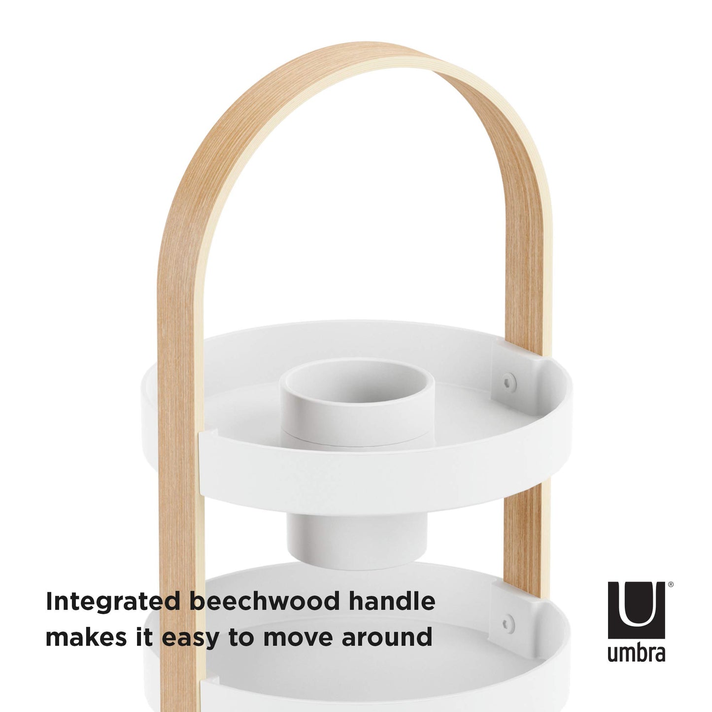 Bellwood Organizador de cosméticos, ABS, Blanco/Natural