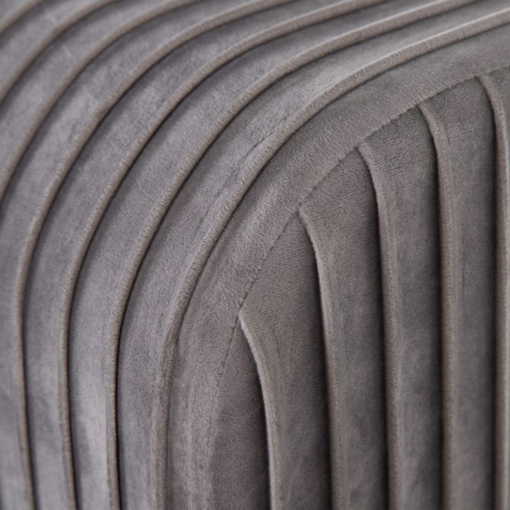 Banqueta pie de Cama de Tela y Metal de 129x45x48 cm (Gris)