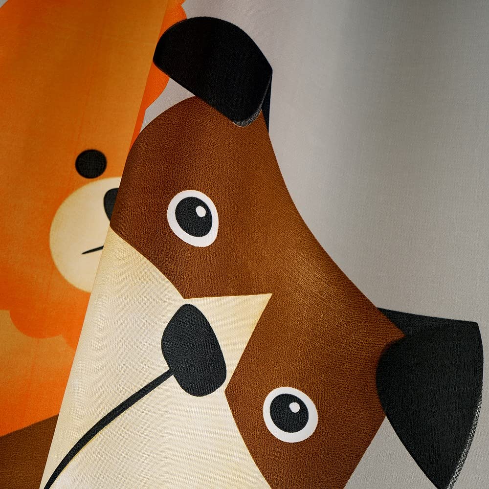 Cortina de baño de cómic Gris de poliéster de 180x200 cm