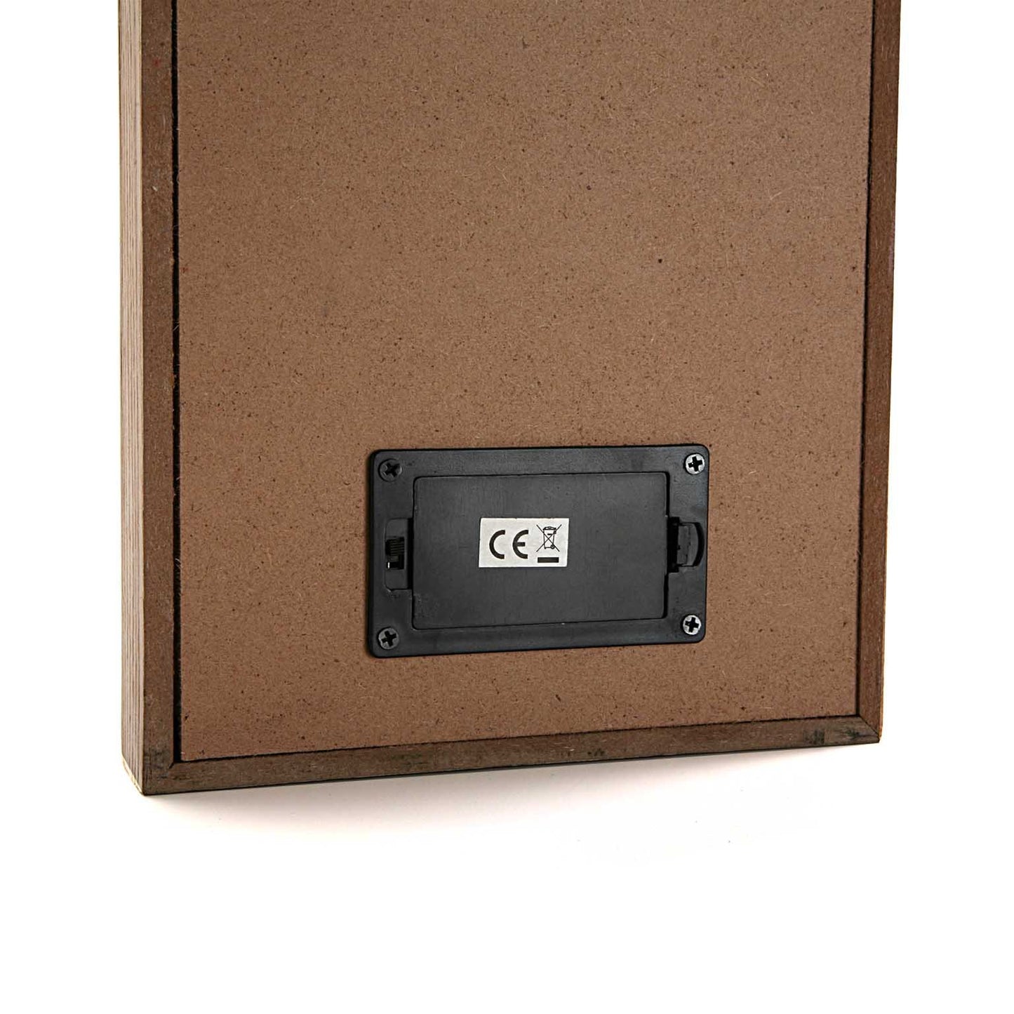 18830107 Caja con Luz Ventanas, Madera, Marrón, 17x3.5x30 cm