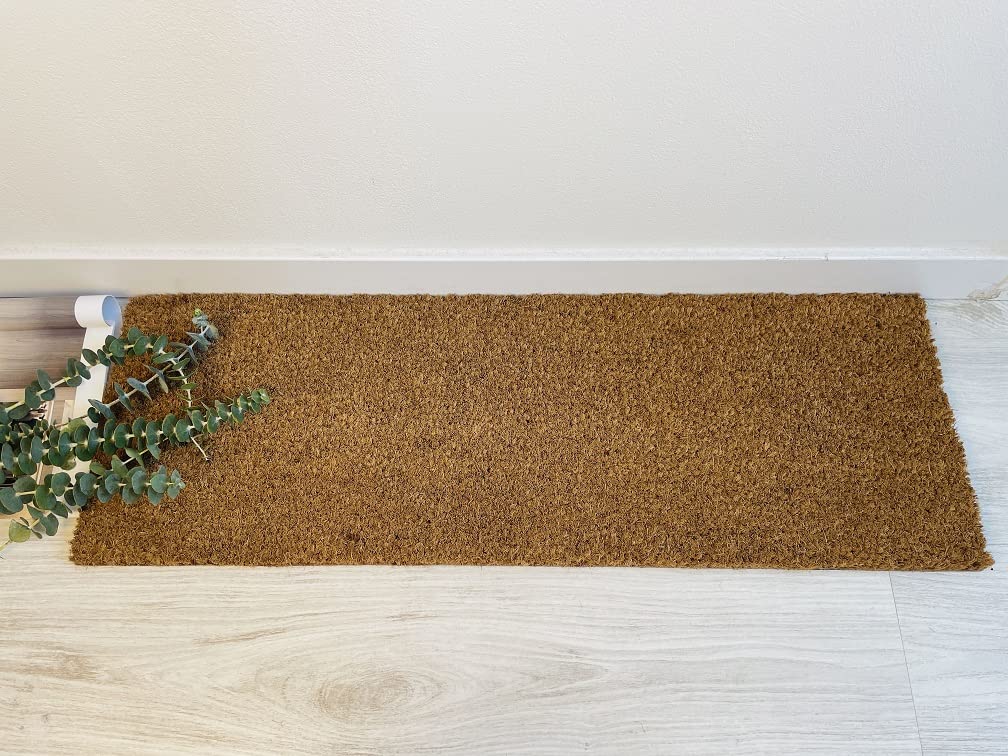 Felpudo de Fibra de Coco 75x25cm Antideslizantes - Alfombras Originales para la Entrada a Casa, Pasillos, Puertas de Exterior