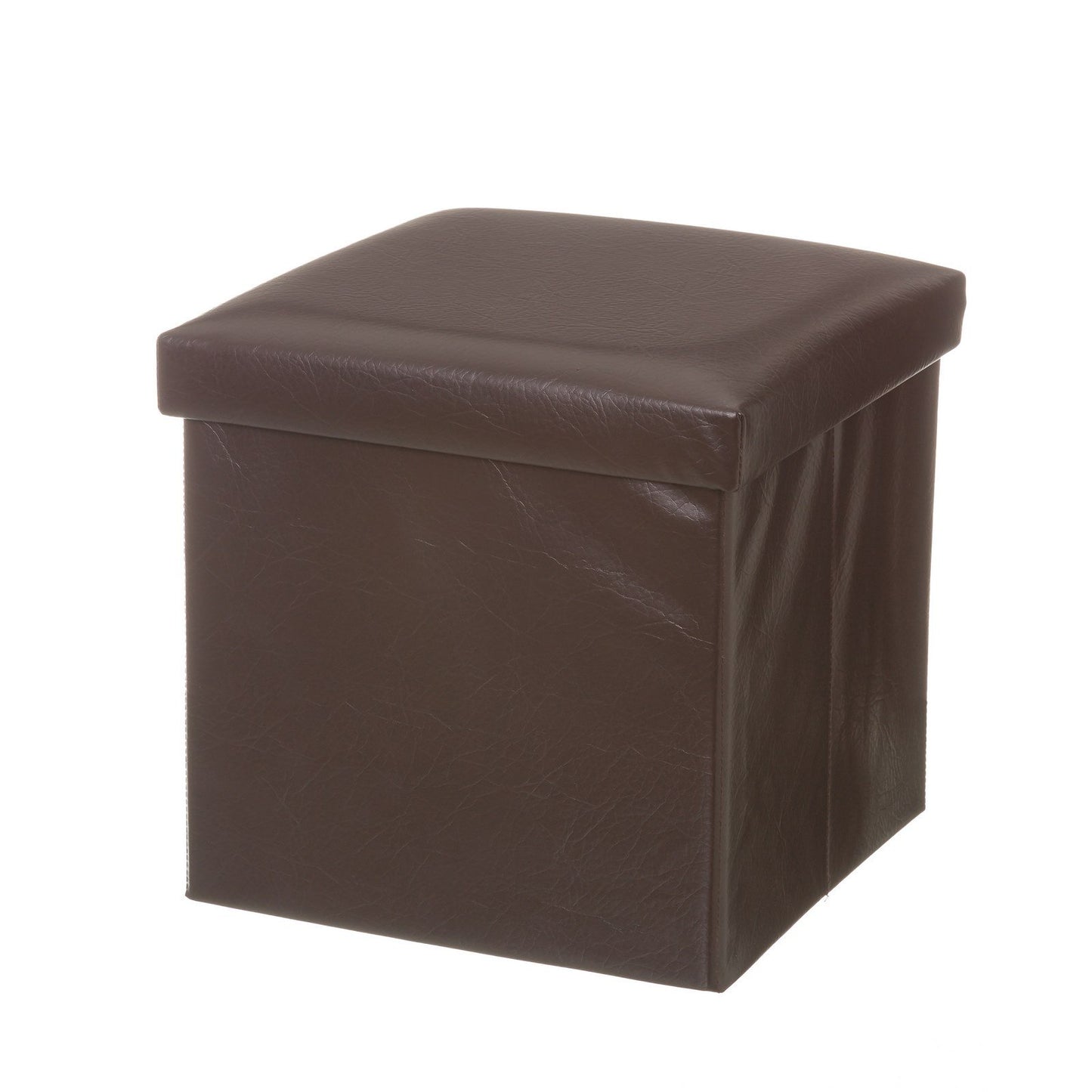 Púff Plegable marrón Industrial de PU de 38x38x38 cm