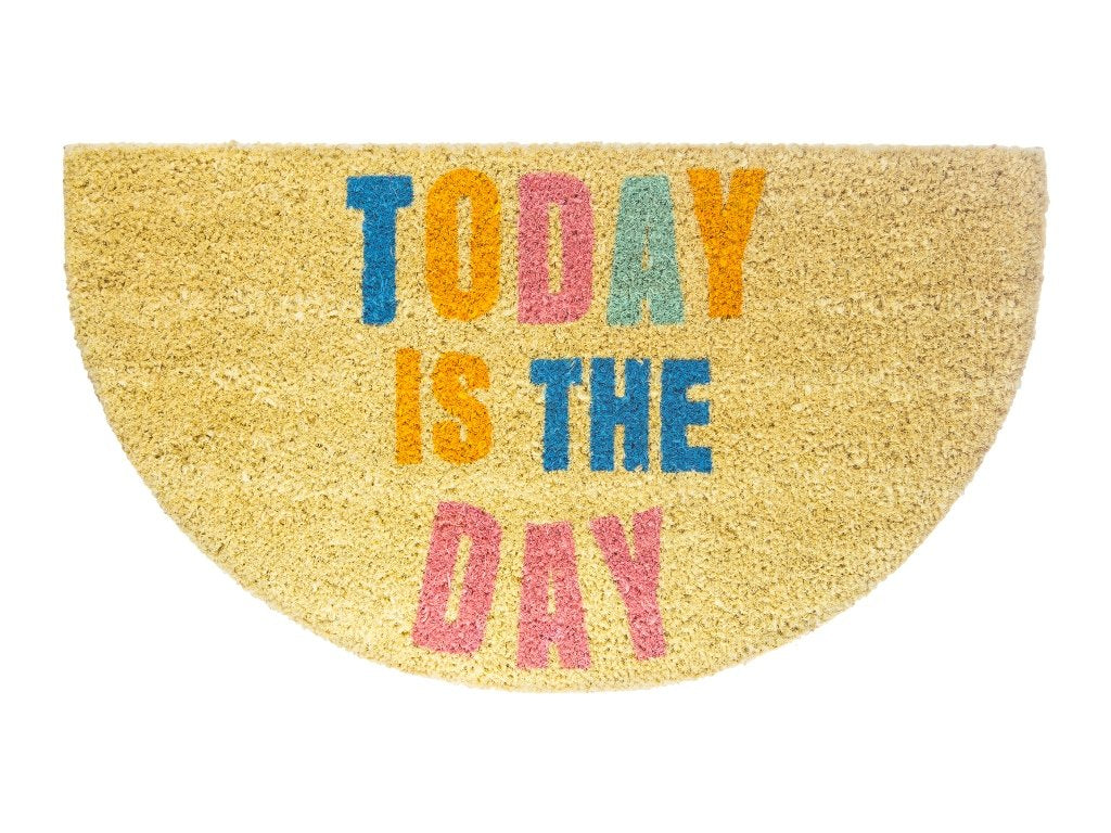 Felpudo semicircular HR Today, Fondo, Multicolor/Natural