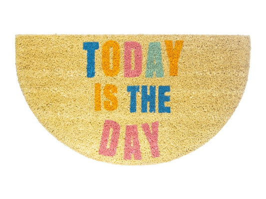 Felpudo semicircular HR Today, Fondo, Multicolor/Natural