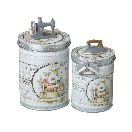 Set 2 costureros Metal (Medidas del Grande: 12,5x21,5cm)