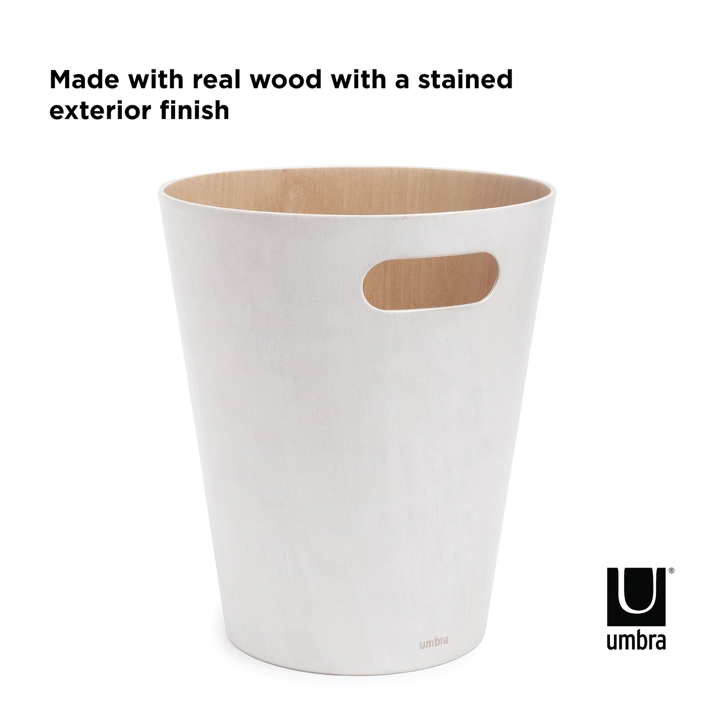 Woodrow Cesto de basura, con capacidad de 7.5 l, Blanco/Natural