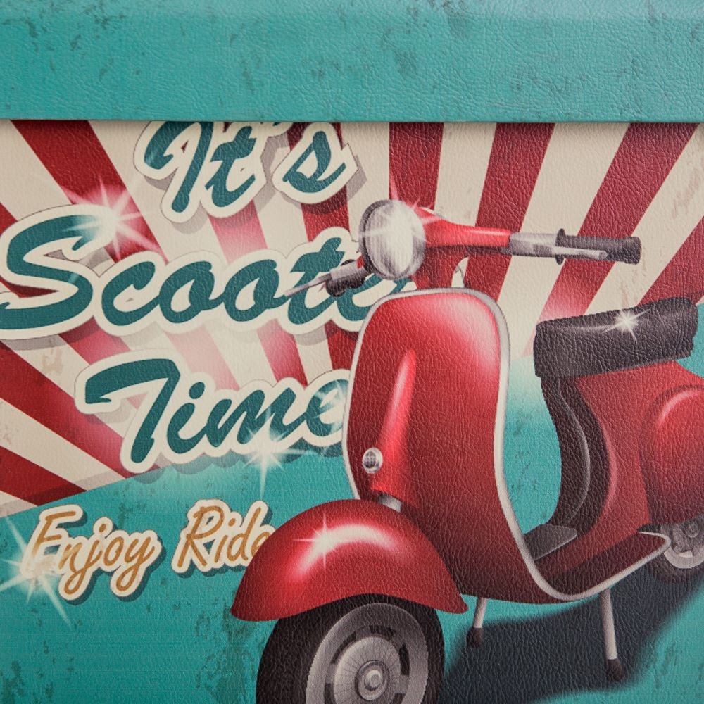 Puff Plegable Pop Azul de PU para Dormitorio Iris