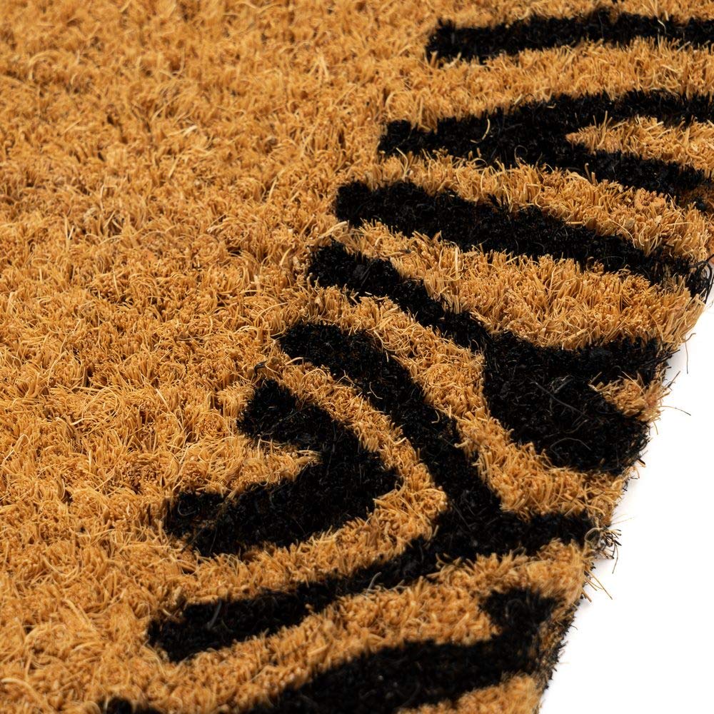 Felpudo Negro exótico de Fibra de Coco Natural de 40x60 cm (Welcome)