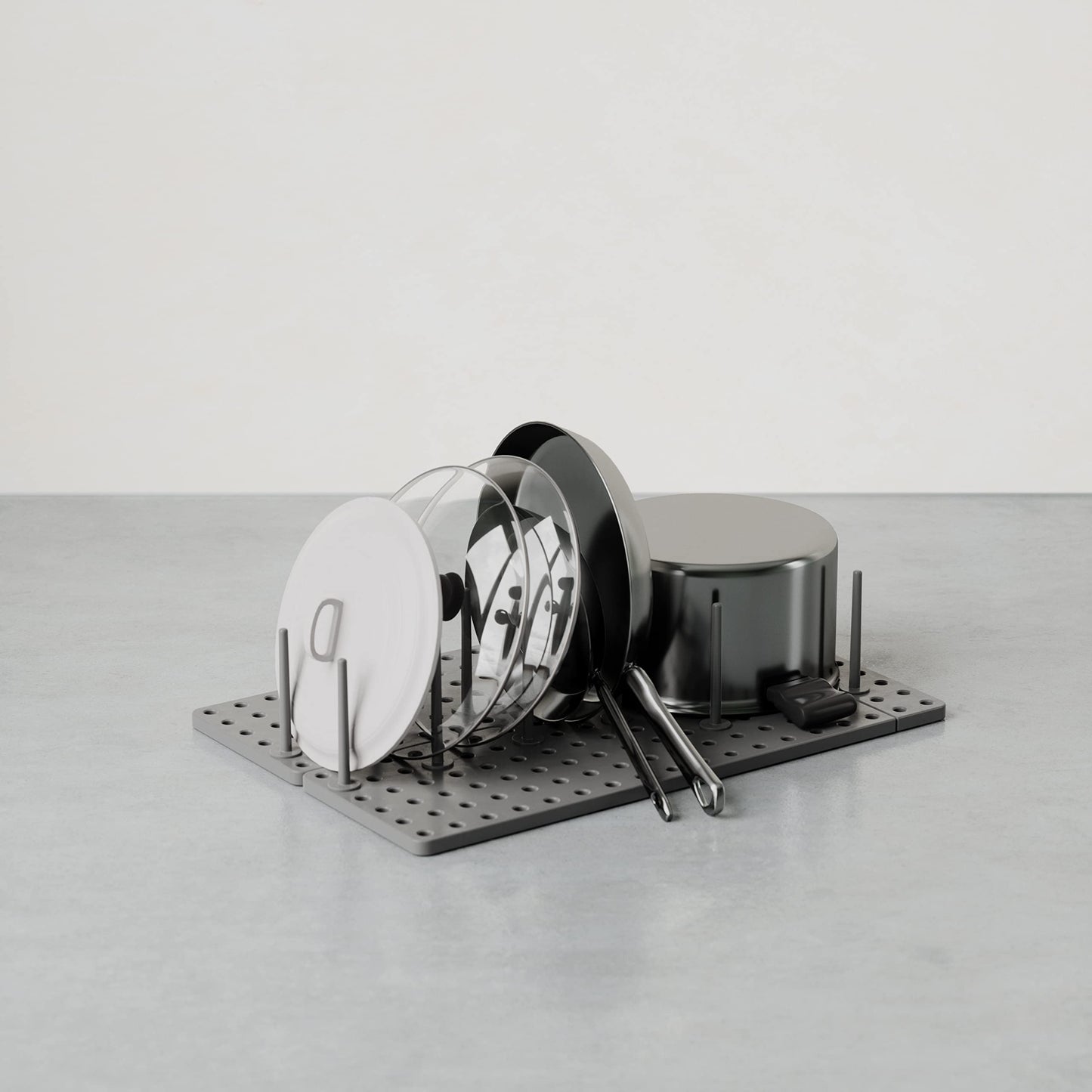 Peggy Bandeja organizadora para Utilizarse en alacenas, repisas o cajones-Sistema de Almacenamiento Ajustable, Blanco, 2