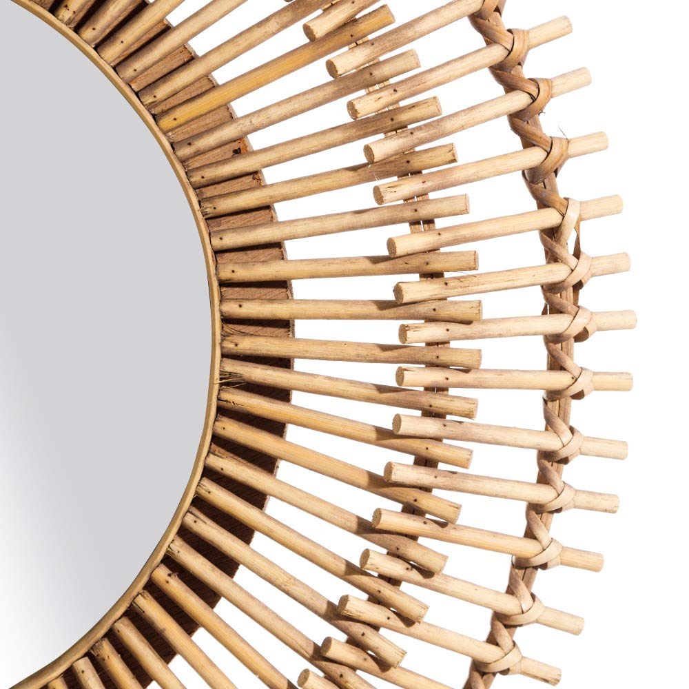 Espejo Sol exótico Natural de bambú, de Ø 58x5 cm - LOLAhome