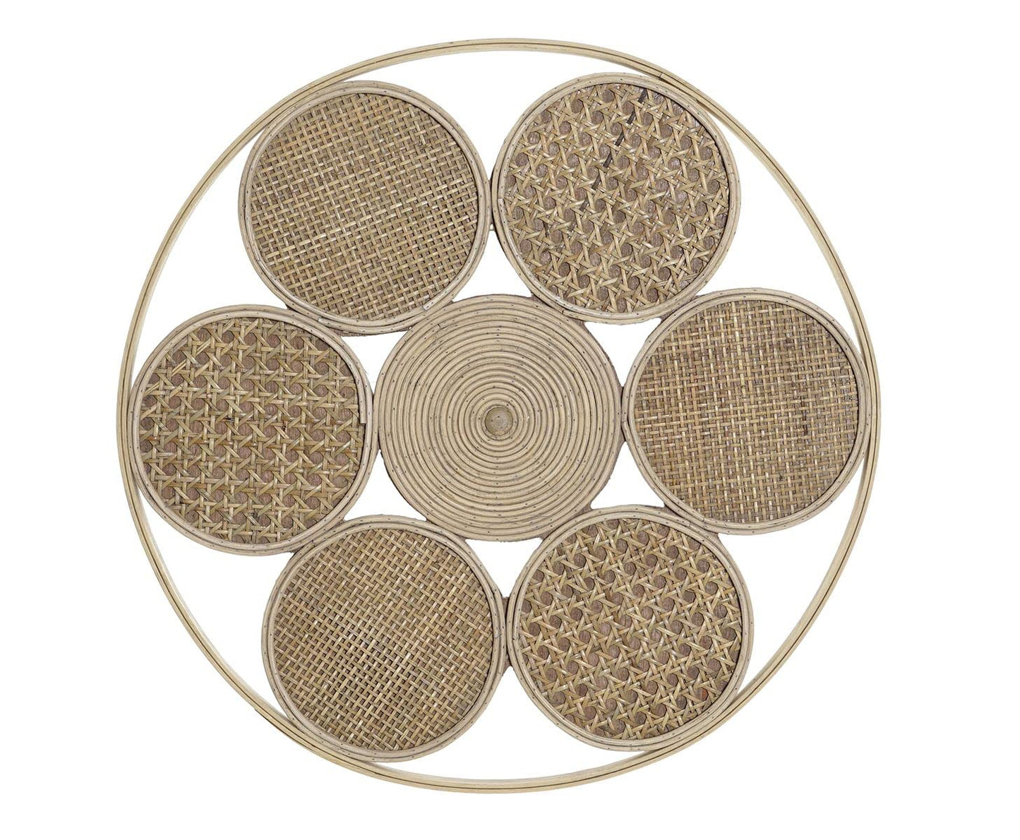 Mural Espiga exótico de Rattan Natural, de 45 cm