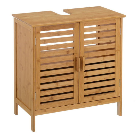 Mueble bajo Lavabo nórdico marrón de bambú para Cuarto de baño Basic