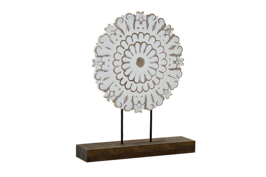 Decoracion MDF Metal 30X7X35 Mandala DECAPE Blanco