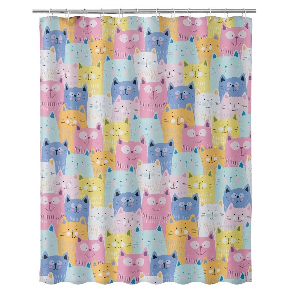 Moderno Poliester, Cortina Baño Cactus, 180x200 cm