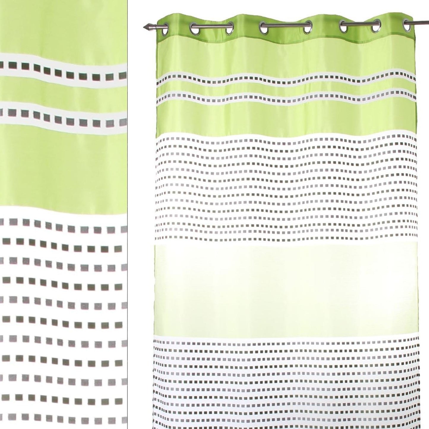 Cortina anillas "zurich" verde 140 x 260 cm con 8 anillas metálicas. 100% poliéster.