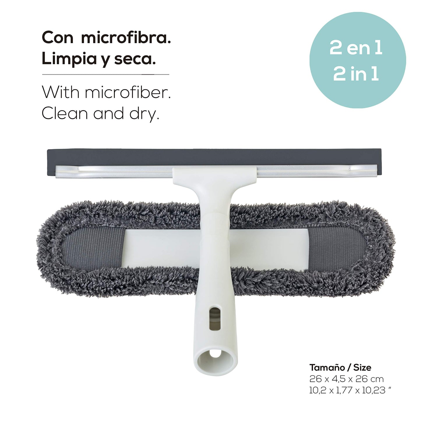 VIGAR - Rasqueta Limpiacristales - Ideal para Mampara de Ducha - Rascador Ideal para Ventanas, Mamparas y Lunas - Ecológico - No Raya ni Deja Marca