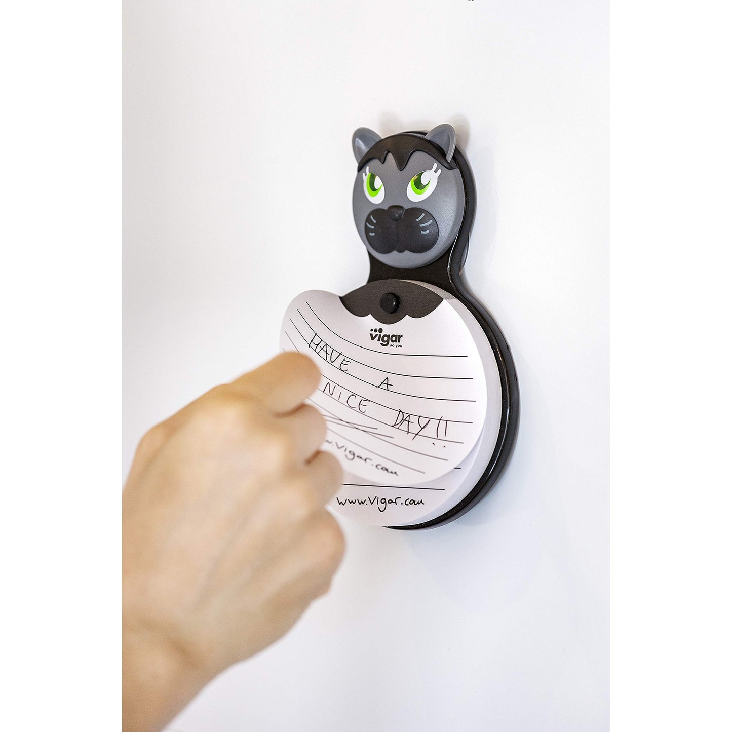 Bloc de Notas Frigorifico con Ventosa, Blanco y Negro, 11 x 3,5 x 12 cm