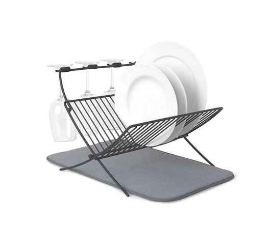 Escurreplatos Plegable, Gris, 51x37x30 cm