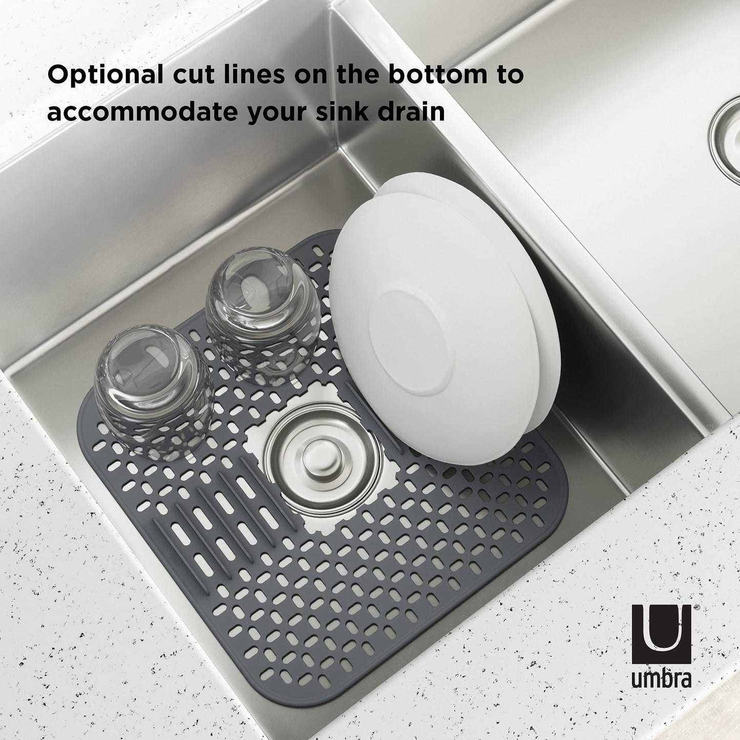 Sling Alfombrilla para Fregadero, Gris, grande