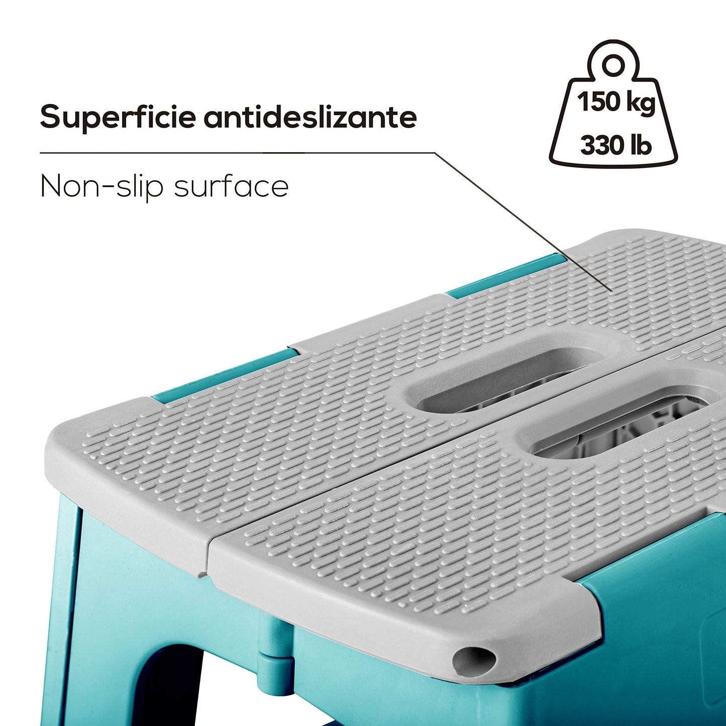 Taburete Plegable - Modelo Compact - 40 cm de Altura - 80% Plástico Reciclado - Cocina, Baño y Camping - Resiste hasta 150 kg