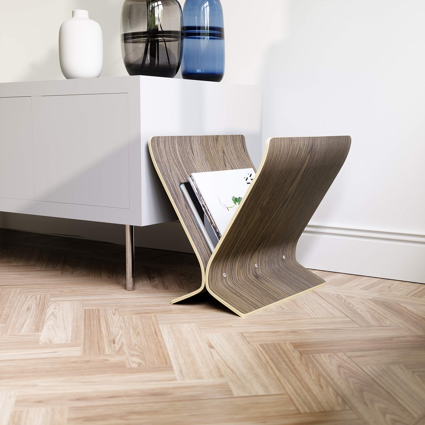 Arling Cestas de revistas y periódicos, Nogal Envejecido, Estándar