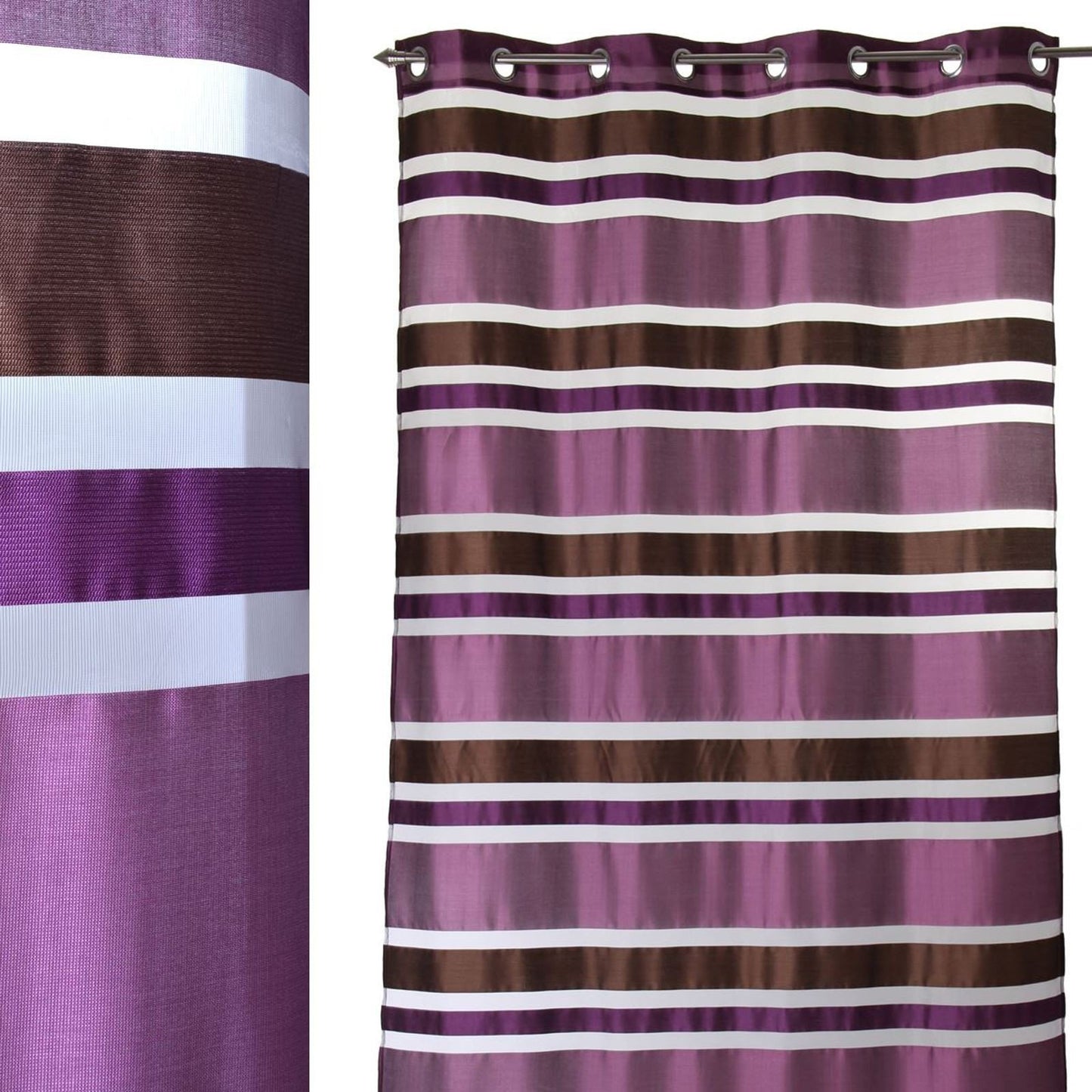 Cortina anillas "copenhague" lila 140 x 260 cm con 8 anillas metálicas. 100% poliéster.