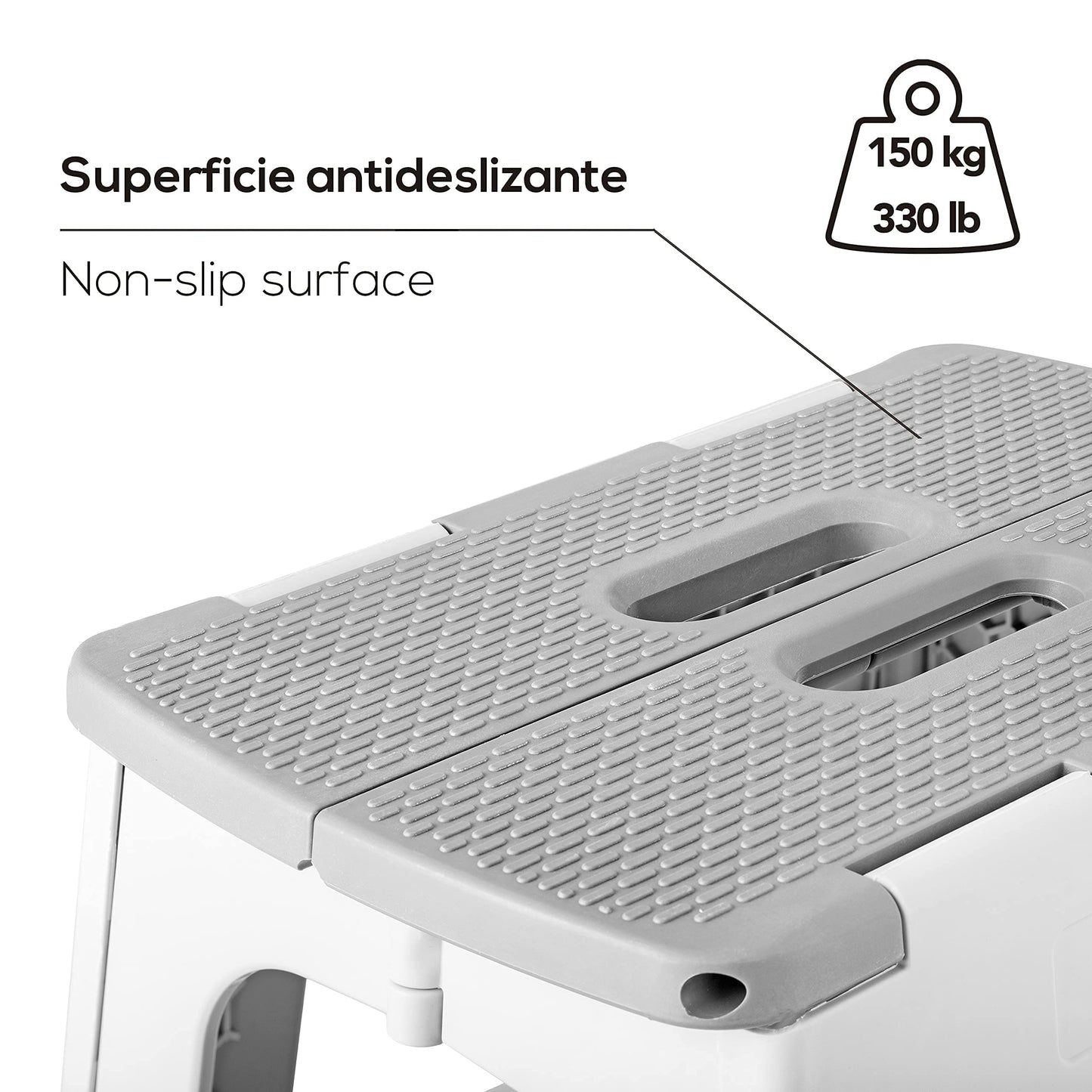 Taburete Plegable - Modelo Compact - 40 cm de Altura - 80% Plástico Reciclado - Cocina, Baño y Camping - Resiste hasta 150 kg