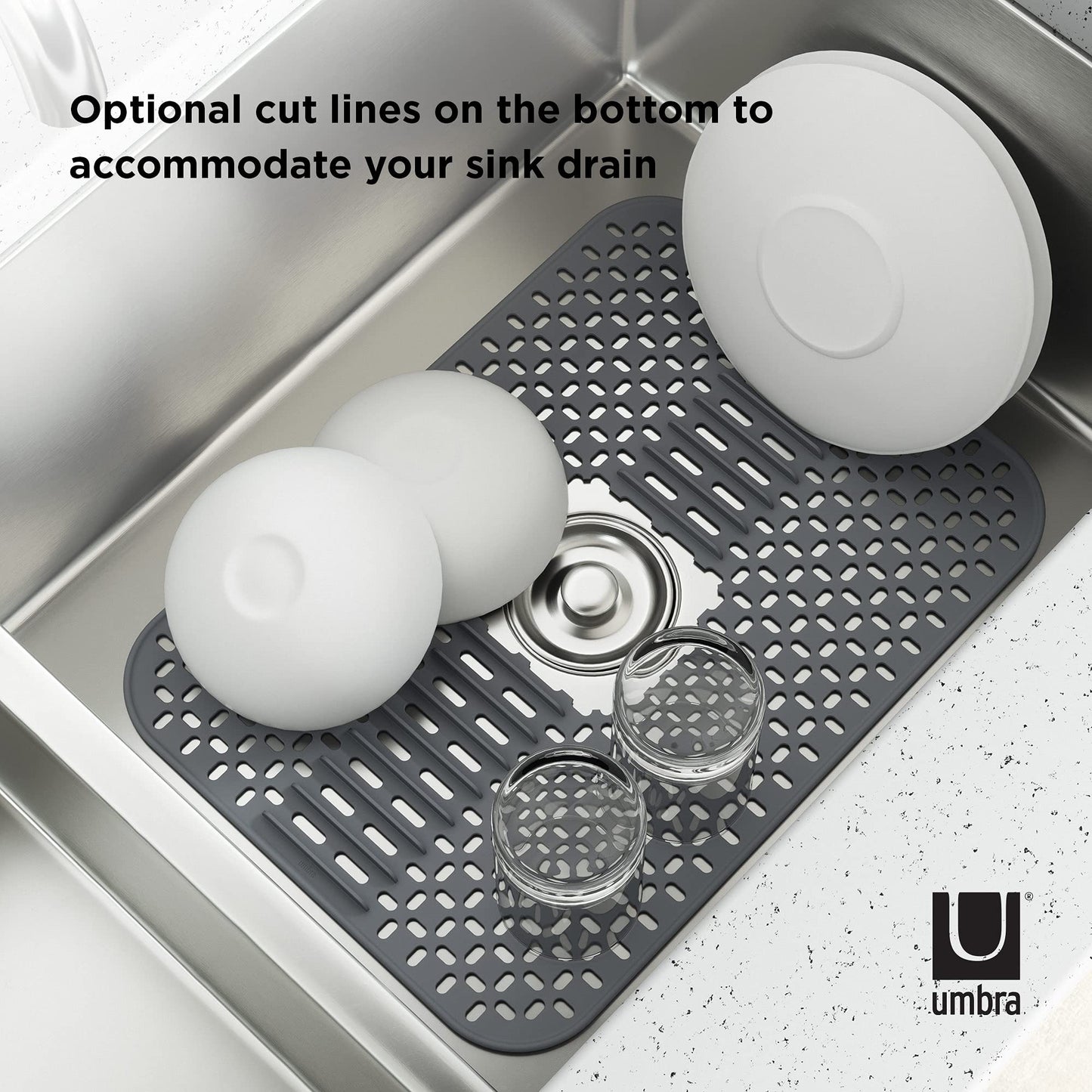 Sling Alfombrilla para Fregadero, Gris, grande