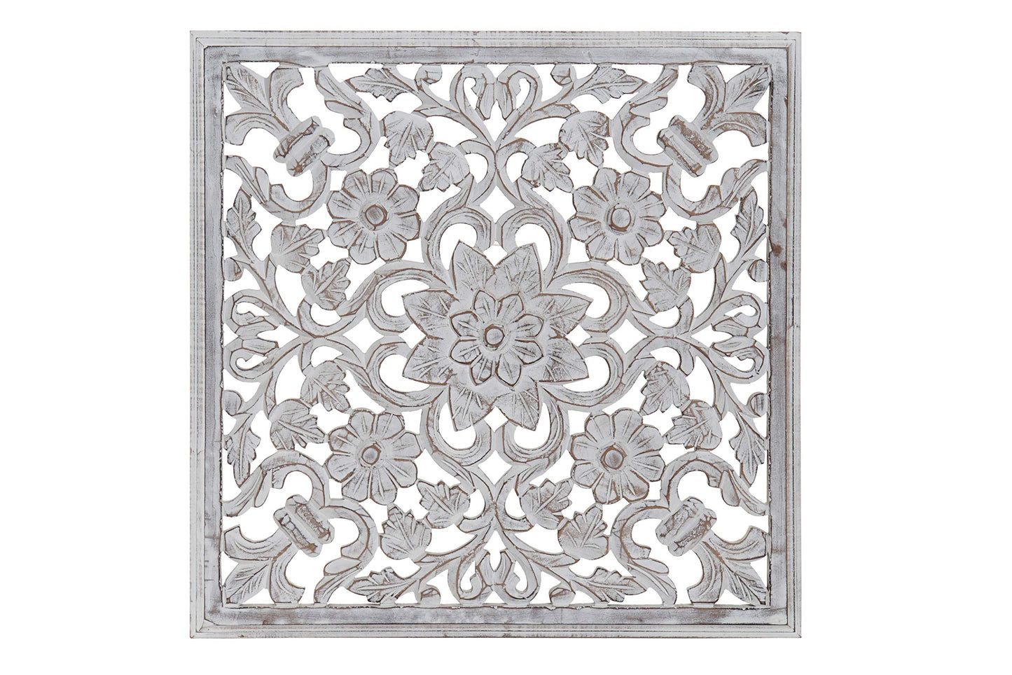 Mural Decoracion Pared Madera Tallada decape 60x60 cm