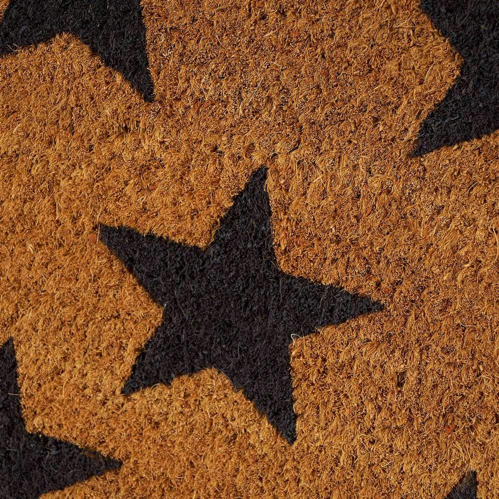Felpudo Antideslizante geométrico de estrellas, cenefa, abanico, smile, mosaico, hojas, bicicleta, flores, circulos de Fibra de Coco Natural de 60x40 cm