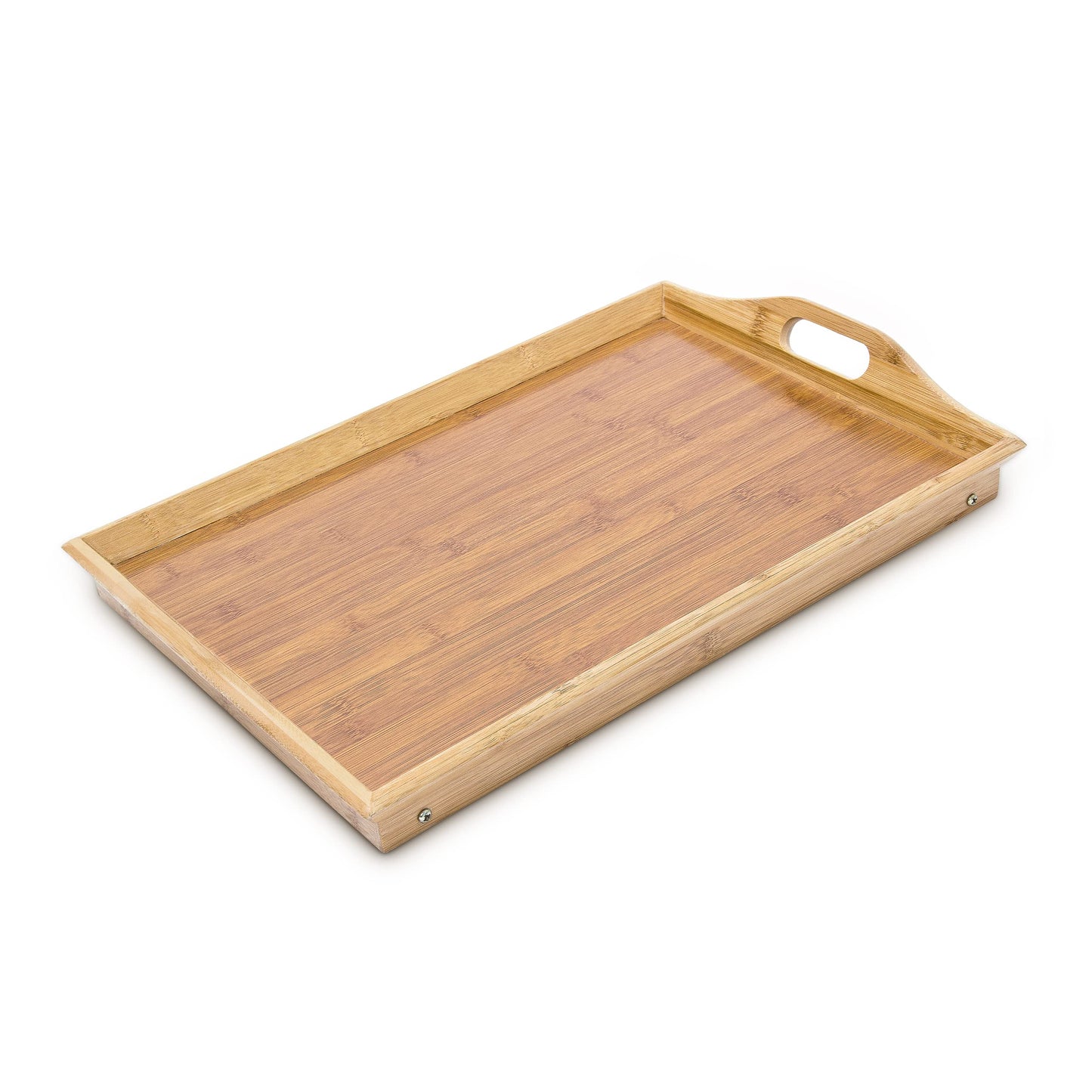Bandejas Cama Bambú, Plegables, con Asas, para Desayuno, con Patas, para Servir, 25 x 52 x 33 cm, Marrón Natural