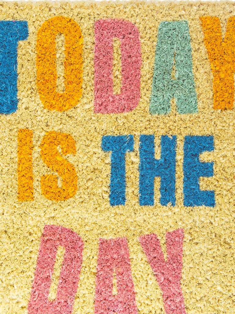 Felpudo semicircular HR Today, Fondo, Multicolor/Natural