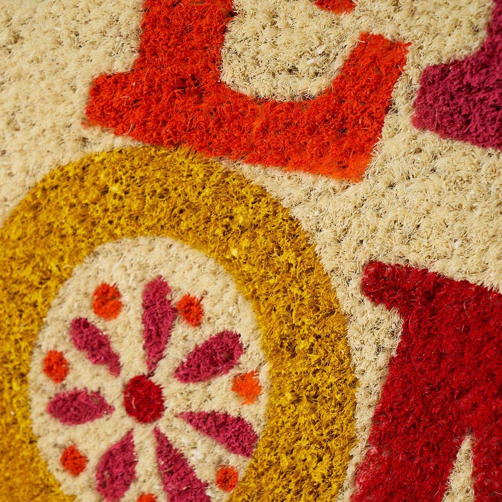 Felpudo Welcome Antideslizante Multicolor de Fibra de Coco de 60x40 cm