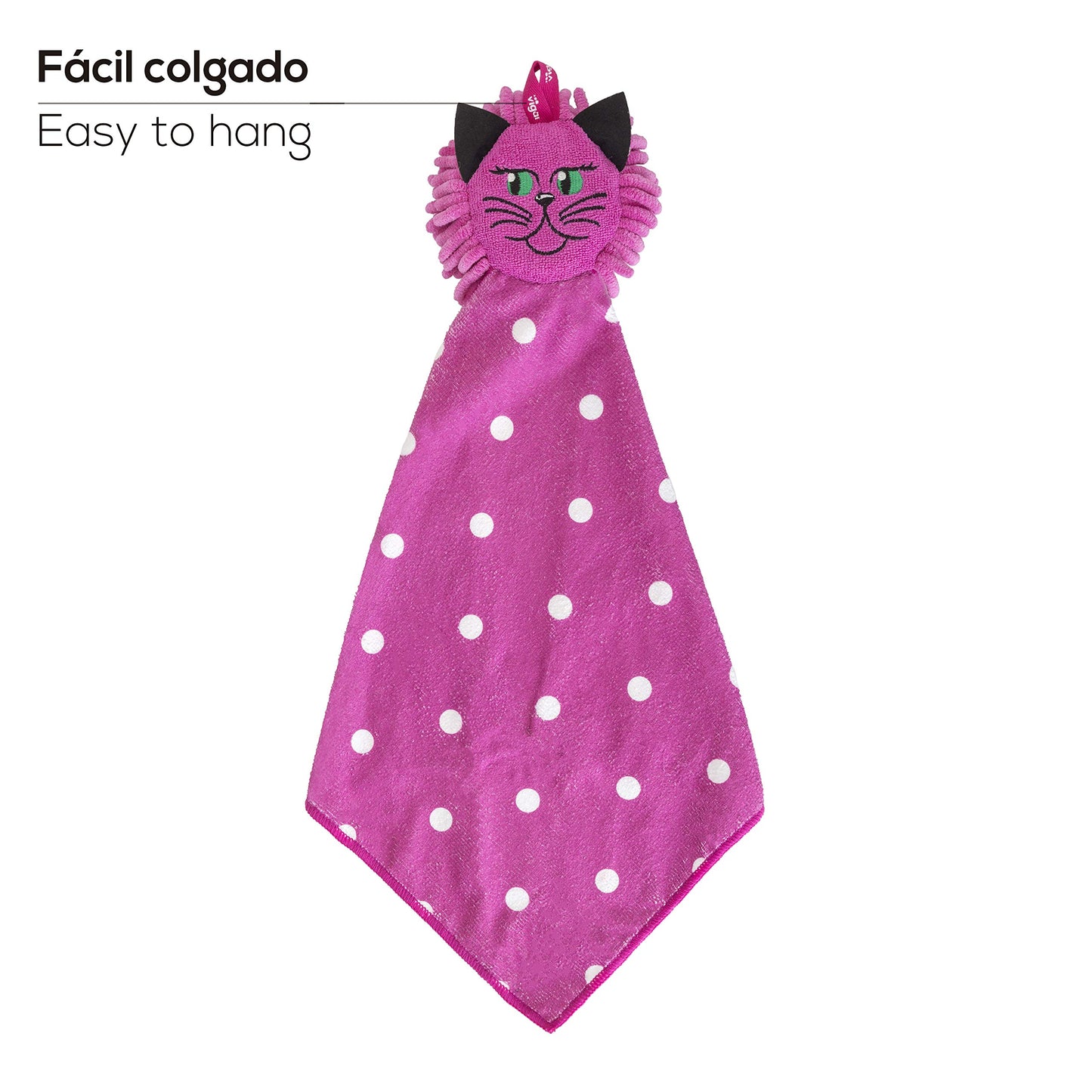 Vigar - Félix - Set Paños Secamanos de Microfibra y Colgador de Gancho