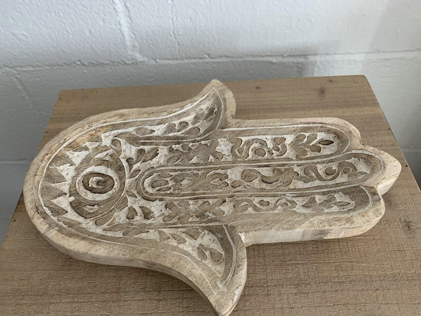 Bandeja vaciabolsillos Madera Mango Hamsa decape